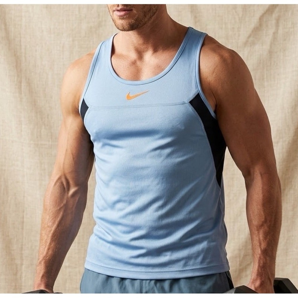 Nike Men's Dri-FIT Running Track & Field Singlet Size L University Blue Gym Run